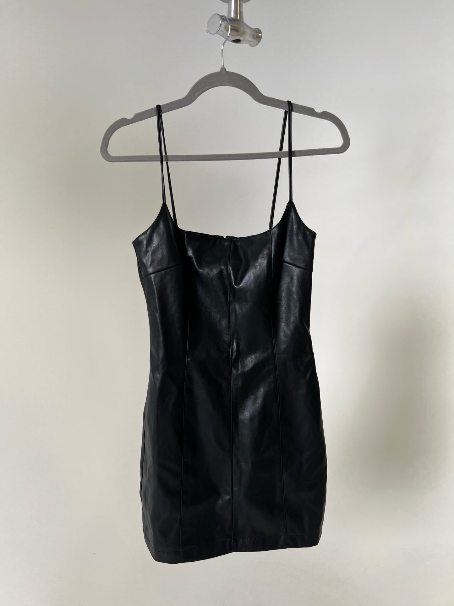 Nasty Gal Faux Leather Strappy Mini Dress