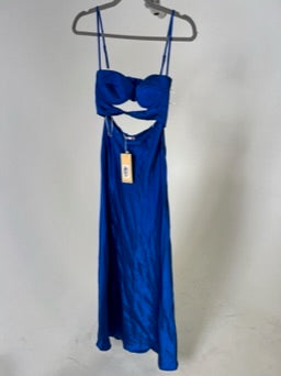 Who I Am Royal Blue Satin Dress