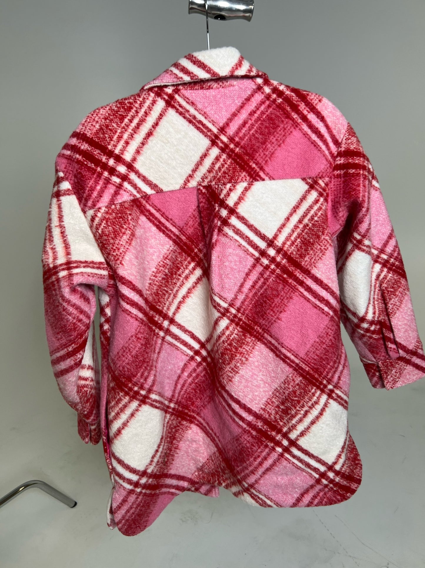 Lulu's Cute Overload Pink and Red Plaid Coat