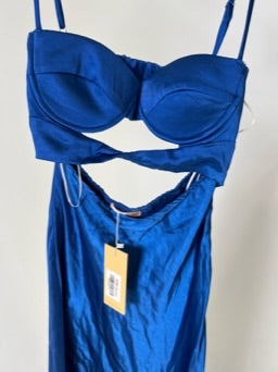 Who I Am Royal Blue Satin Dress