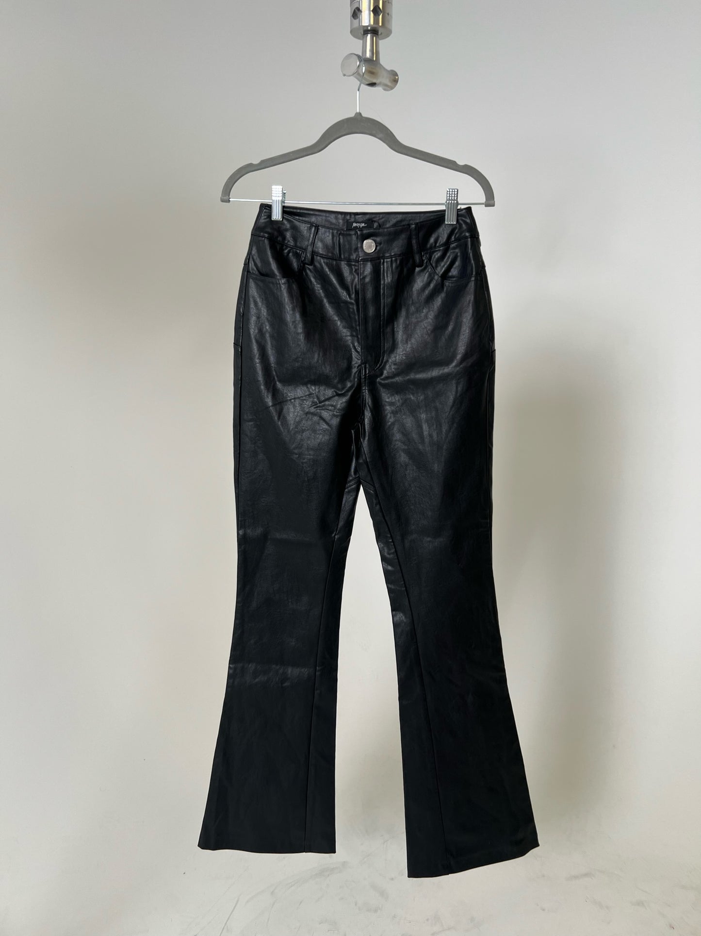Nasty Gal Faux Leather Star Bum Flare Pants