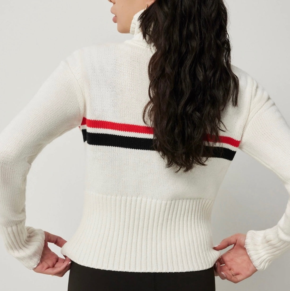Ardene Striped Ski Zip Up Sweater