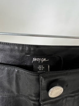 Nasty Gal Faux Leather Star Bum Flare Pants