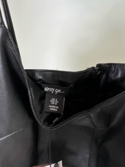 Nasty Gal Faux Leather Strappy Mini Dress
