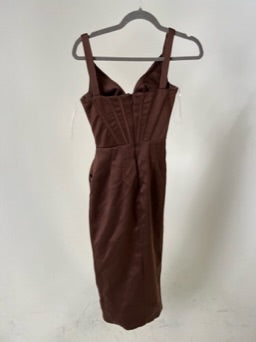 House of CB Faye Satin Pleated Corset Dress