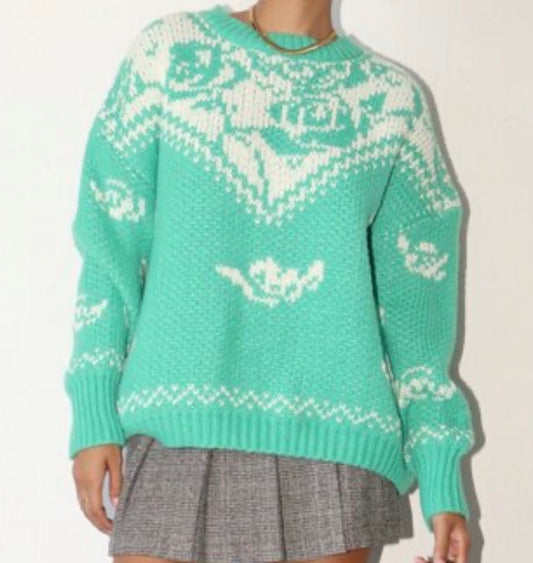 Grey bandit Emerald Vintage Rose Sweater