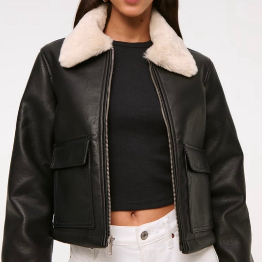 Abercrombie & Fitch Vegan Leather Jacket