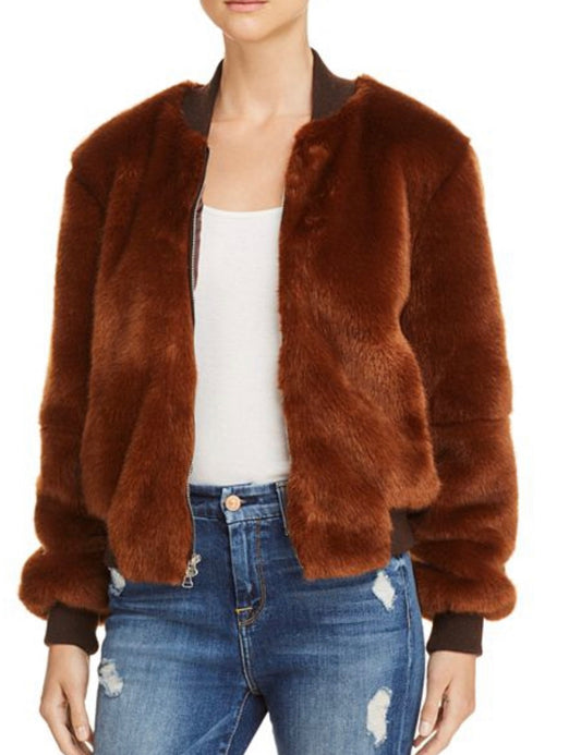 Elizabeth and James Ellington Faux Fur Bomber Jacket
