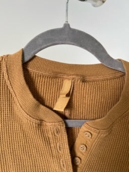 Skims Waffle Knit Henley Longsleeve
