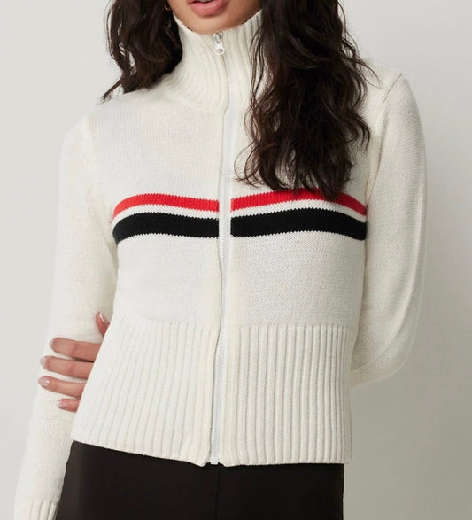 Ardene Striped Ski Zip Up Sweater
